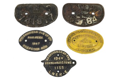 Lot 549 - Railwayana - GWR, LMS, LNER, BRC&W etc Wagon Plates (x5)