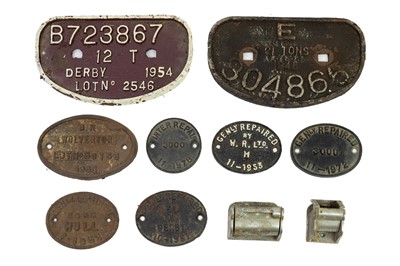 Lot 550 - Railwayana - British Railways Wagon & Wagon Repair Plates etc. (x10)