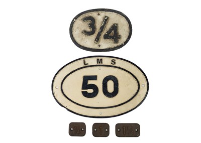 Lot 551 - Railwayana - Cast Iron Bridge & Mileage Markers (x5)