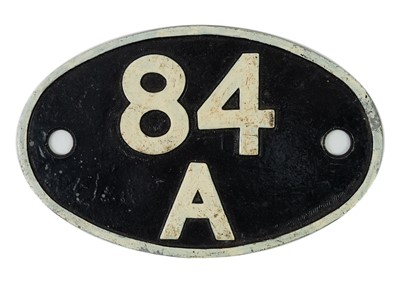 Lot 553 - Alloy Oval "84A" Plymouth Engine Shed Plate