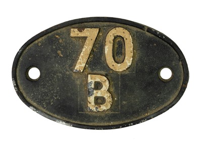 Lot 554 - Cast Iron "70B" Feltham Engine Shed Plate