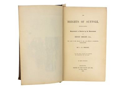 Lot 146 - (UK and USA Genealogy, Signed) BRIGHT, J. B.