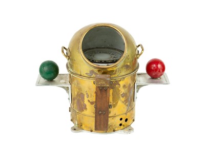 Lot 228 - A Japanese Daiko Keiki brass cased ship's binnacle compass.