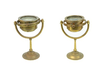 Lot 239 - A Cassens & Plath brass binnacle compass.