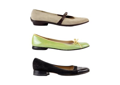 Lot 342 - Three pairs of Salvatore Ferragamo pumps.