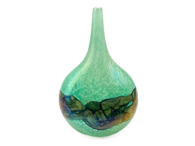 Lot 405 - A banded green Mdina lollipop vase.