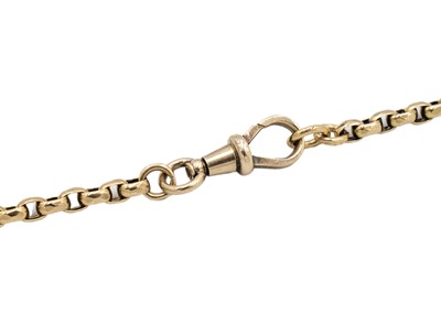 Lot 22 - A 9ct belcher link necklace with dog clip clasp.