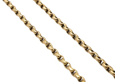Lot 22 - A 9ct belcher link necklace with dog clip clasp.