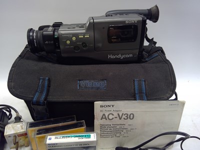 Lot 109 - A Sony Video 8 Handycam Camera with two...