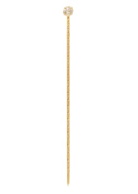 Lot 220 - An 18ct gold 0.40ct diamond set stick pin by James Suddaby.