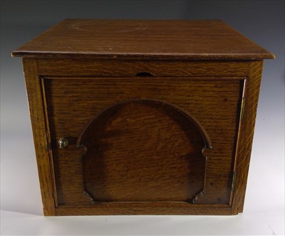 Lot 237 - An early 20th century oak box. Height 30.5cm,...