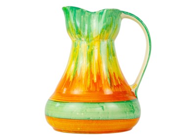 Lot 791 - Three Art Deco Burleighware jugs and three Wadeheath jugs.