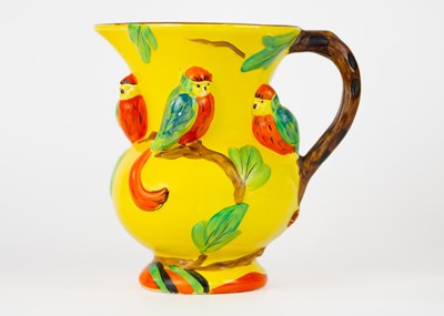 Lot 791 - Three Art Deco Burleighware jugs and three Wadeheath jugs.