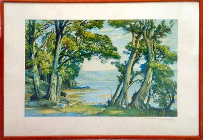 Lot 4 - A Samuel John Lamorna Birch signed print, with...