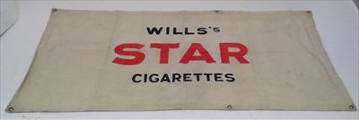 Lot 83 - A Wills's 'STAR CIGARETTES' canvas advertising...