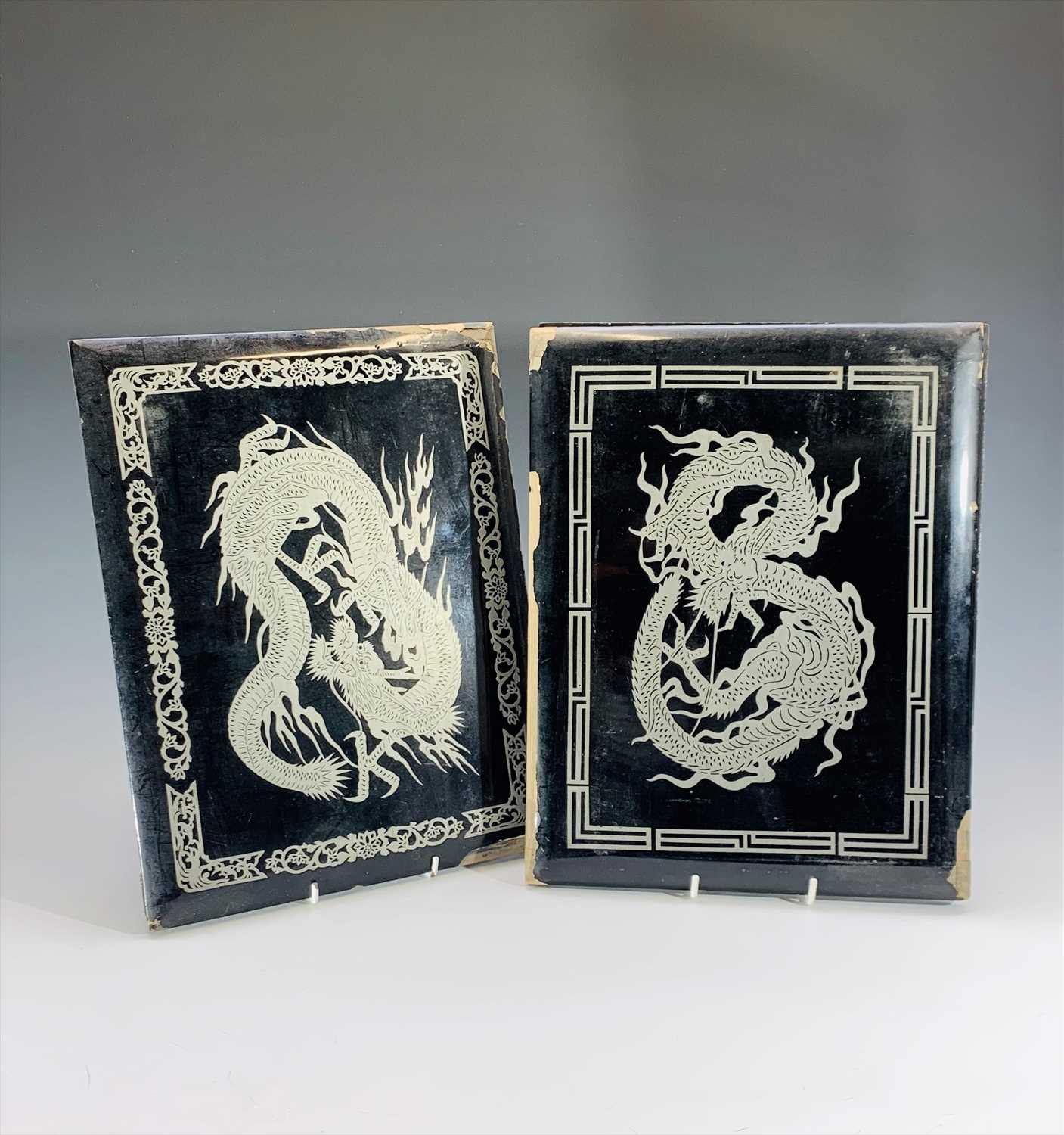 Lot 748 - Two Japanese lacquered album covers.