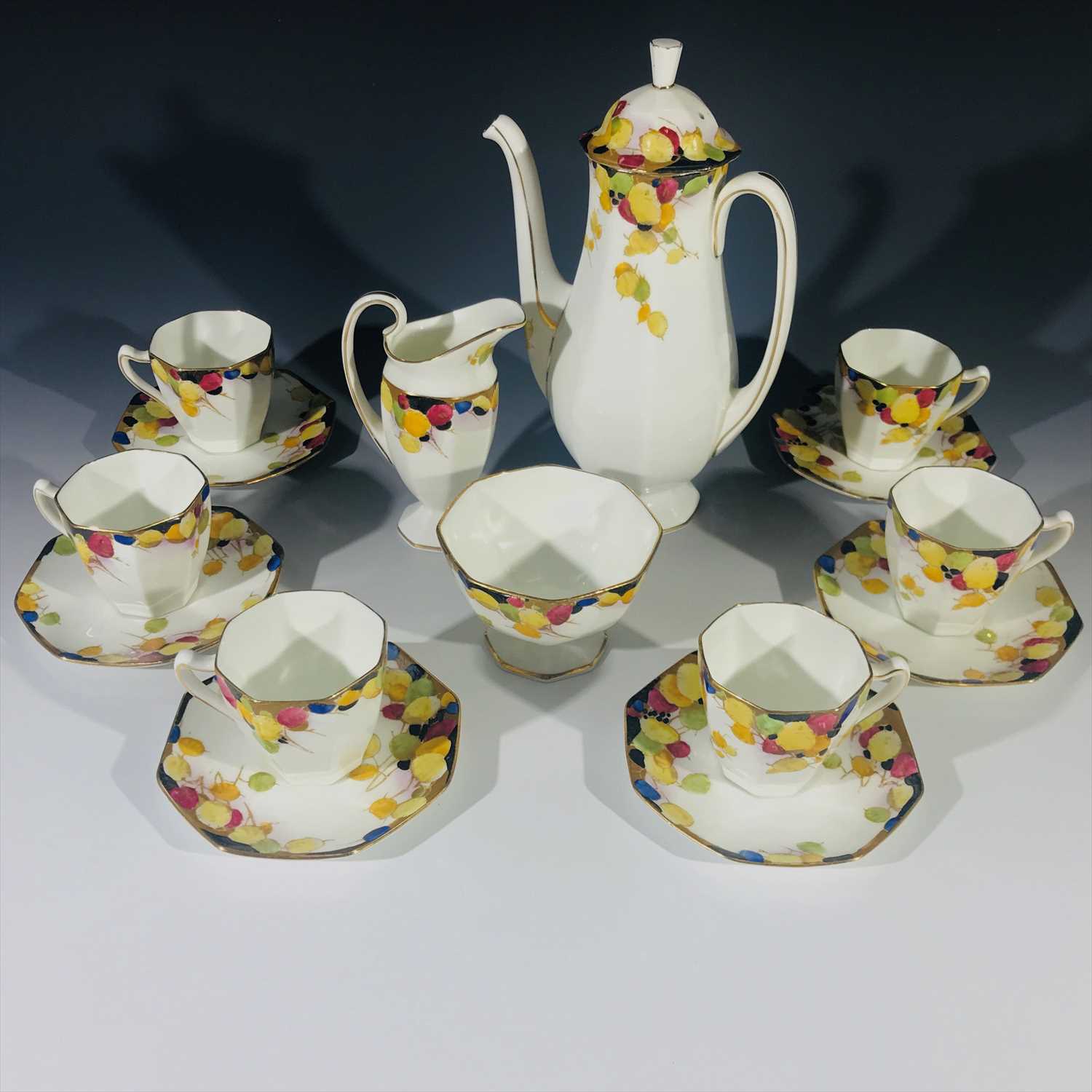 Lot 986 - A Royal Doulton 'Honesty' pattern coffee