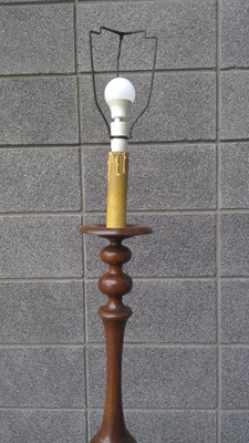 Lot 47 - A Turned Mahogany Lamp Stand. The Stand is...