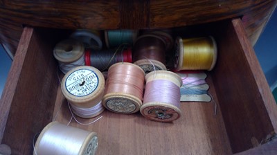 Lot 12 - A sewing chest 71cm tall by 33cm wide and 25cm...