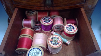Lot 12 - A sewing chest 71cm tall by 33cm wide and 25cm...