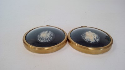Lot 74 - Two Peter Bates cameos in frames, 8cm in...