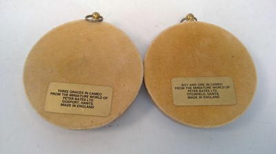 Lot 74 - Two Peter Bates cameos in frames, 8cm in...