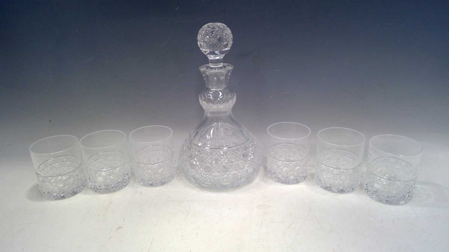 Lot 46 - A 28cm tall, Crystal Decanter and Six Tumblers....