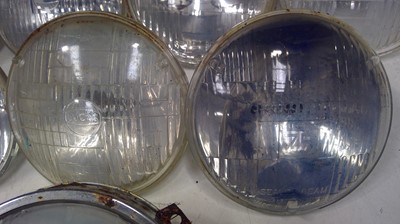 Lot 45 - Ten Vintage, 14cm diameter Lucas Headlights...