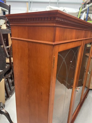 Lot 44 - A yewwood veneered cabinet 145cm wide 120cm...