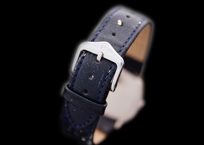 Lot 108 - PIAGET - A 1970's 18ct white gold lapis lazuli dial gentleman's manual wind dress wristwatch.