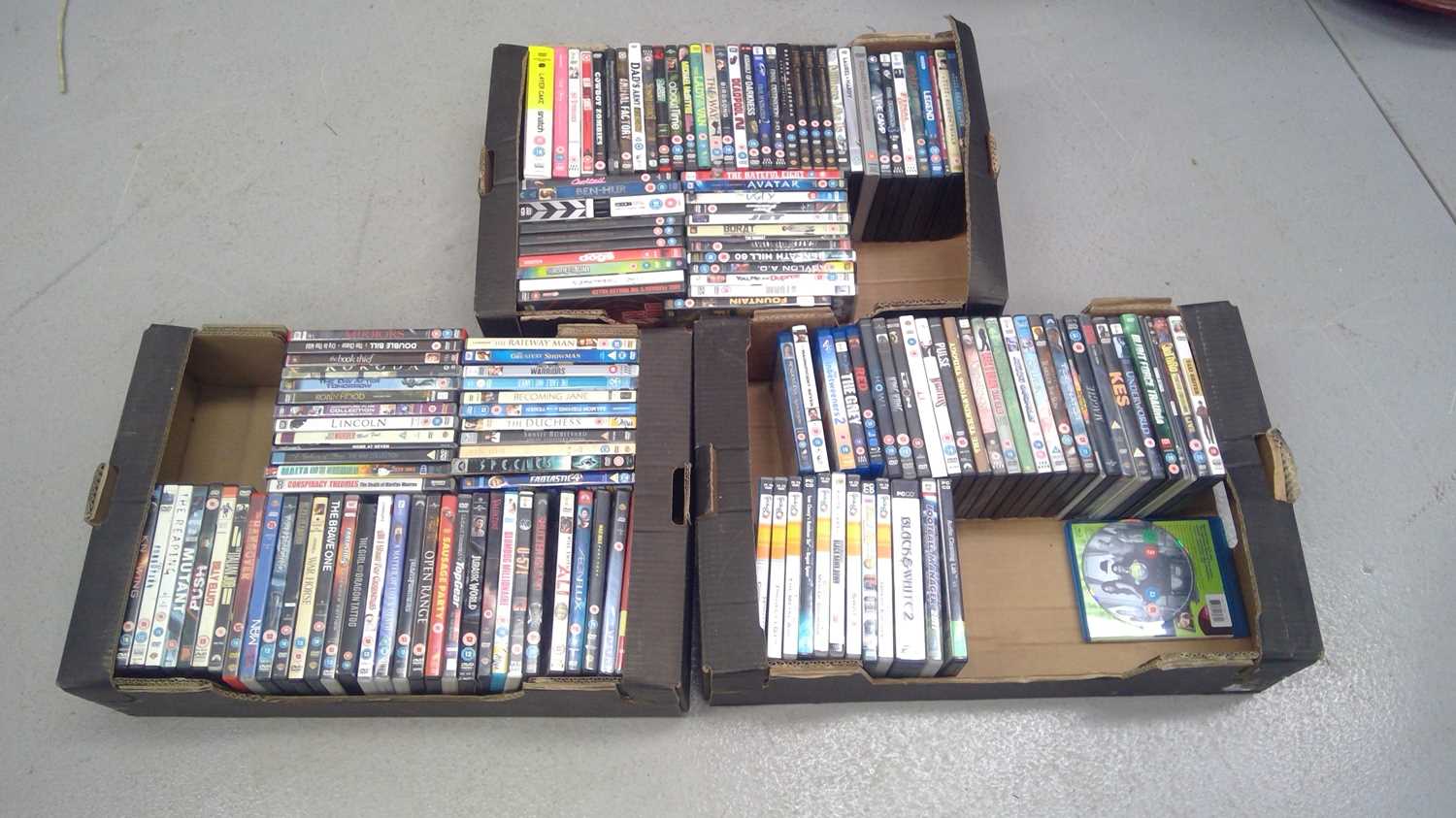 Lot 154 - Three Boxes of DVDs, Blu-Rays and PC Games.