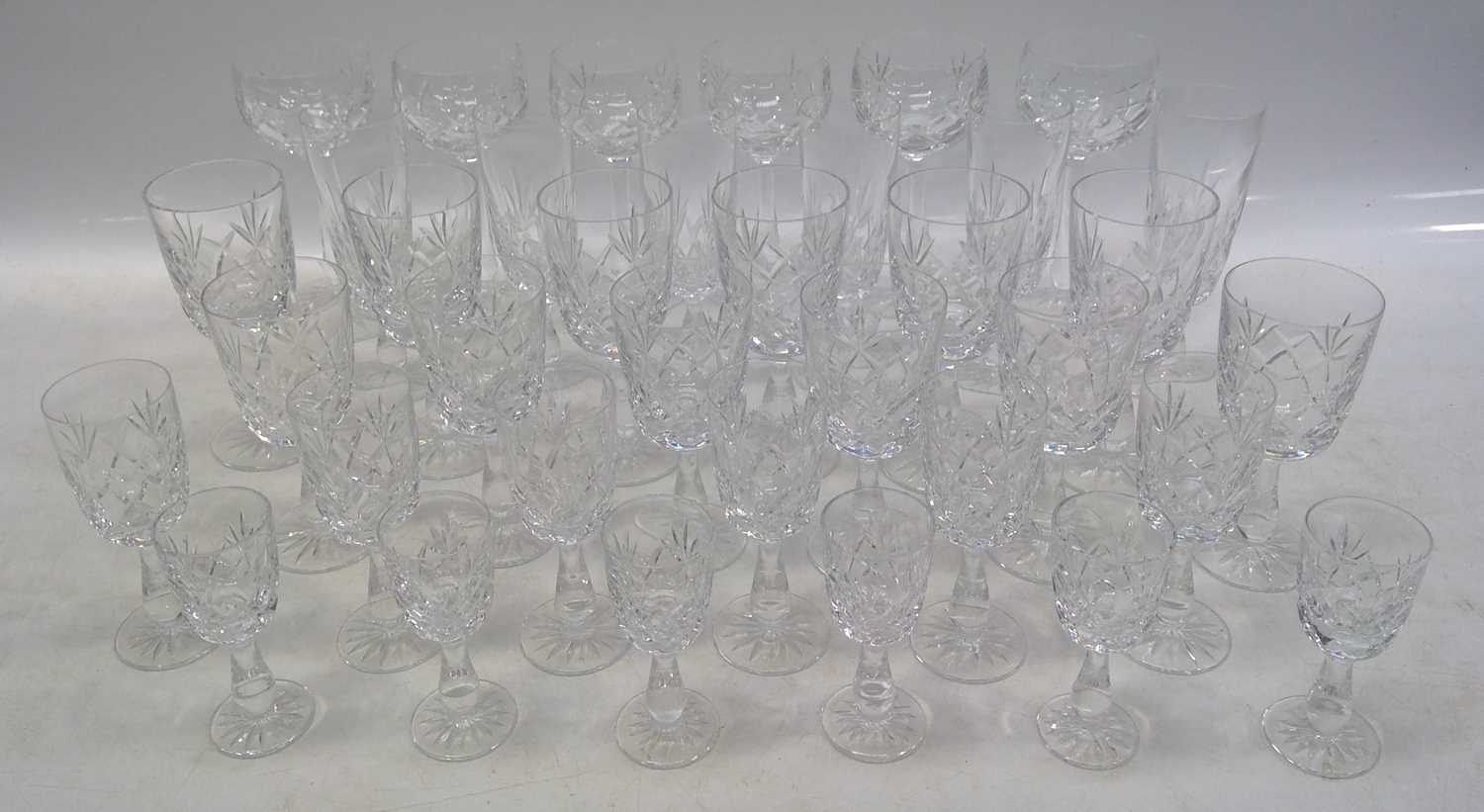 Lot 159 - Six sets of Cut Glass Glasses, including...