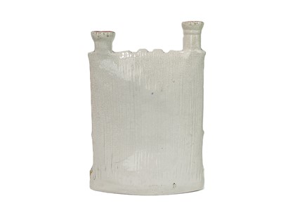 Lot 719 - A Victorian Staffordshire flatback castle spill holder.