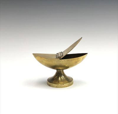 Lot 44 - A 19th century French brass navette shape...