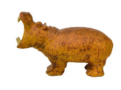 Lot 378 - Bernard Rooke (1938), a large studio pottery figure of a hippopotamus.