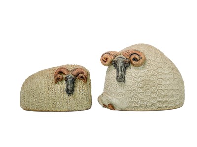 Lot 379 - Bernard Rooke (1938), five studio pottery animals.
