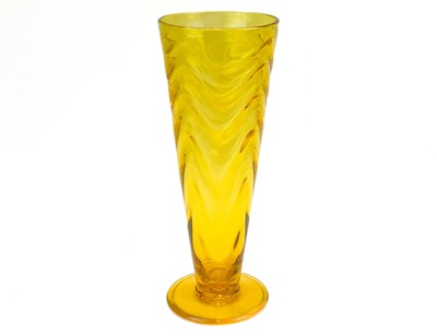 Lot 396 - A Thomas Webb & Sons amber Gay Glass conical vase.