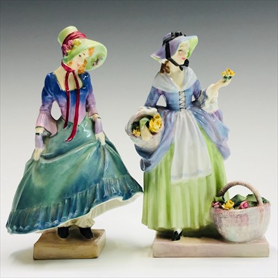 Lot 937 - Two Royal Doulton figures, 'Springflowers' ,...