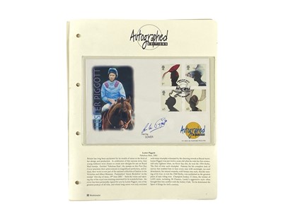 Lot 191 - Signed Celebrity Proof Silver Crown Size Coin & Stamp Covers: Lester Piggott, Murray Walker etc (x5)