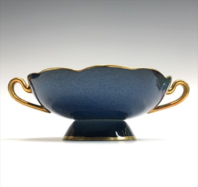 Lot 939 - A Carlton Ware twin handled tazza, height 6cm,...