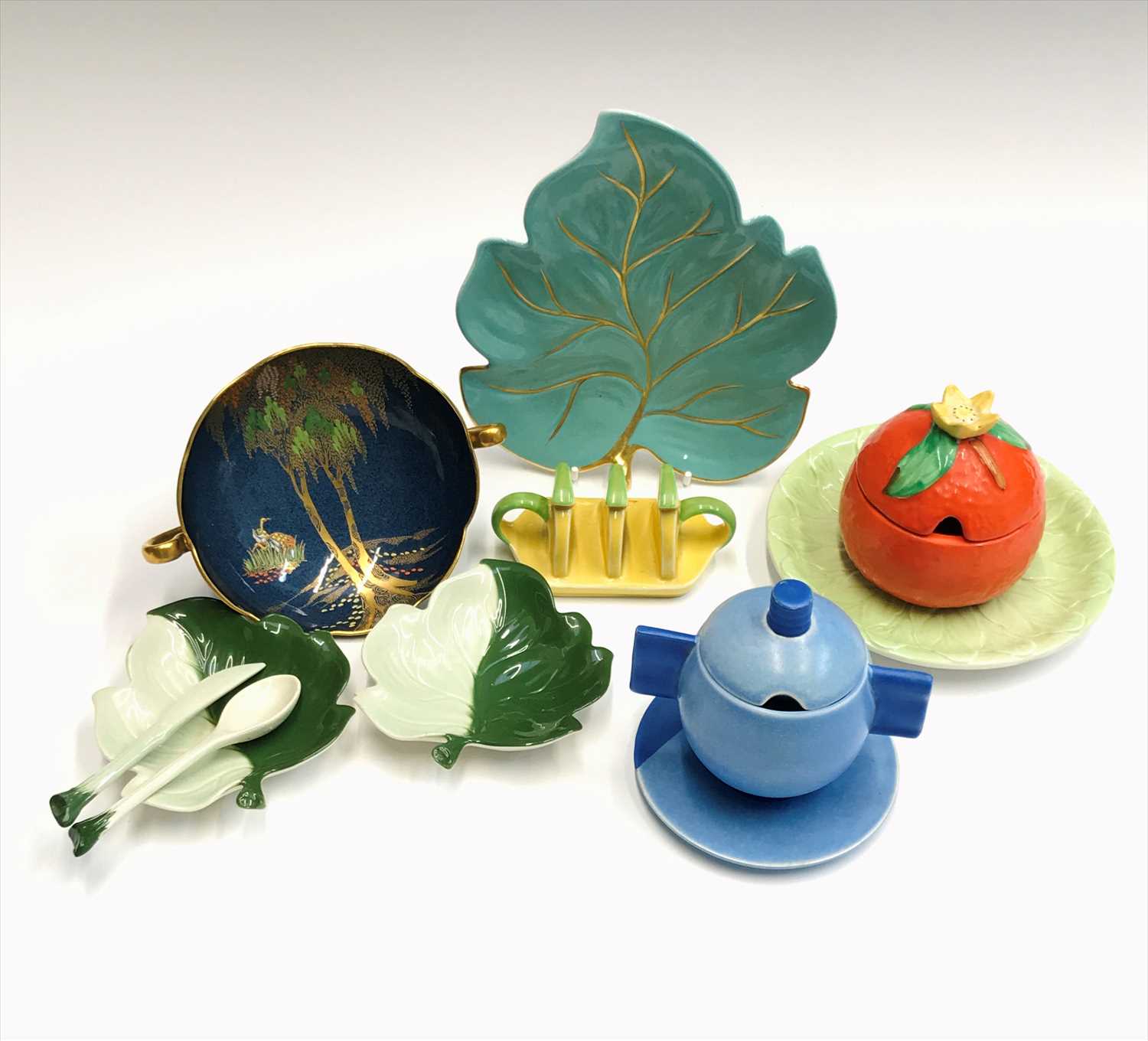 Lot 939 - A Carlton Ware twin handled tazza, height