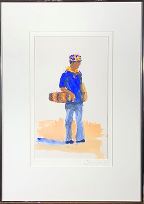 Lot 466 - John Miller The Drum Seller, Goa Gouache Stamp...