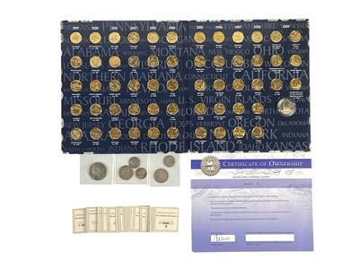 Lot 120 - USA Statehood etc Gilt Quarter Dollar Coins (x56) plus Bicentennal & Silver Coinage