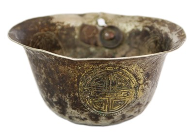 Lot 196 - A Chinese tinned metal bowl, Qing Dynasty.