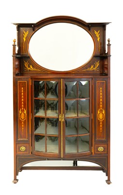 Lot 1010 - Shapland & Petter, Barnstaple, An Art Nouveau mahogany display cabinet.