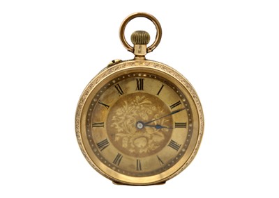 Lot 30 - WALTHAM - An 18ct cased crown wind fob pocket watch.