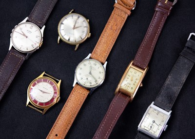 Lot 240 - Six various gentleman's manual wind wristwatches for repairs or spares.