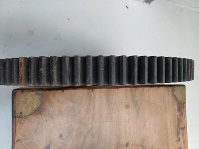 Lot 51 - A large painted wood and pine cog pattern.