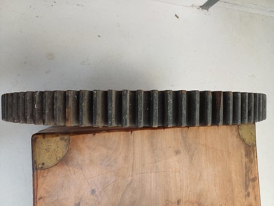 Lot 51 - A large painted wood and pine cog pattern.