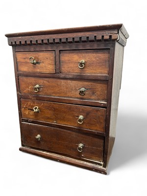 Lot 117 - A miniature mahogany small chest or apprentice piece.